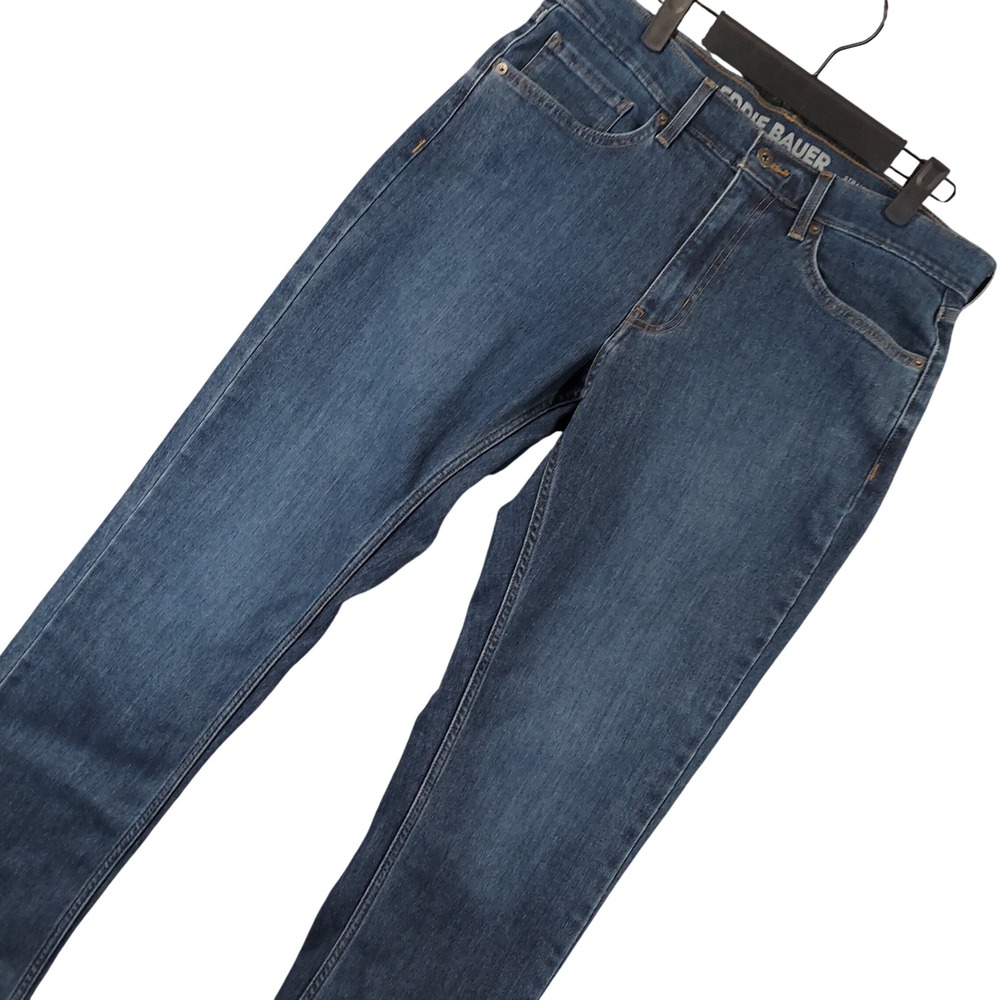 Eddie Bauer Straight Fit Jeans Mens 32x30 Blue Stretch Denim 1741596